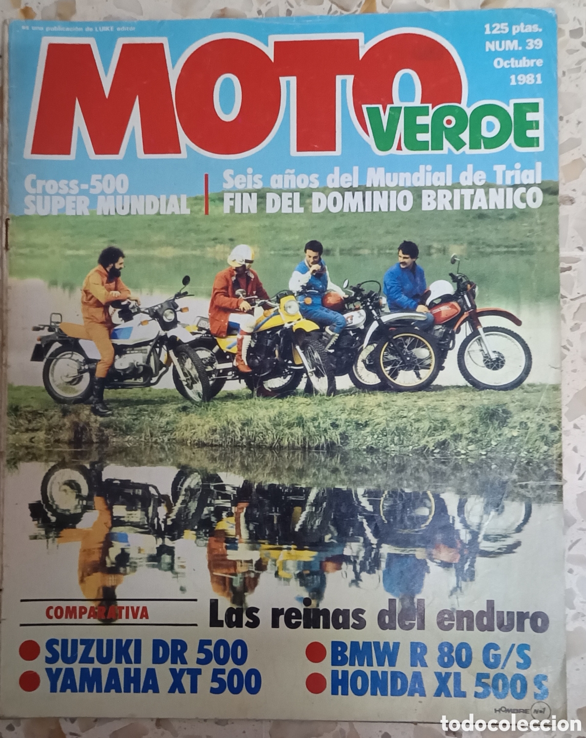 Coches y motocicletas: MOTO VERDE N&Uacute;MERO 39 OCTUBRE 1981 SUZUKI YAMAHA BMW POSTER DAVID FILLAT