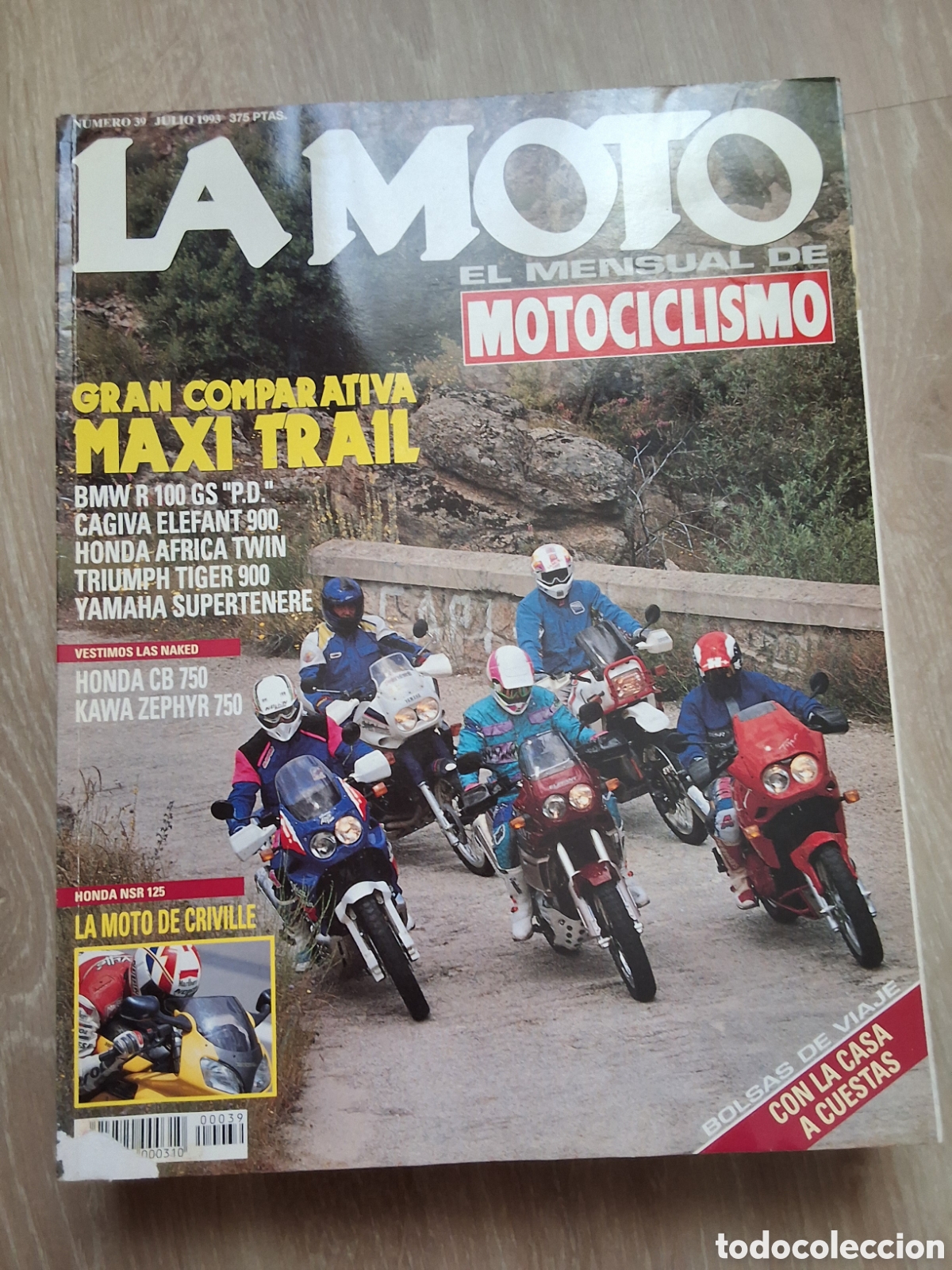 Coches y motocicletas: La moto mensual revista n&uacute;mero 39 a&ntilde;o 1993/7 edita Luike motorpress