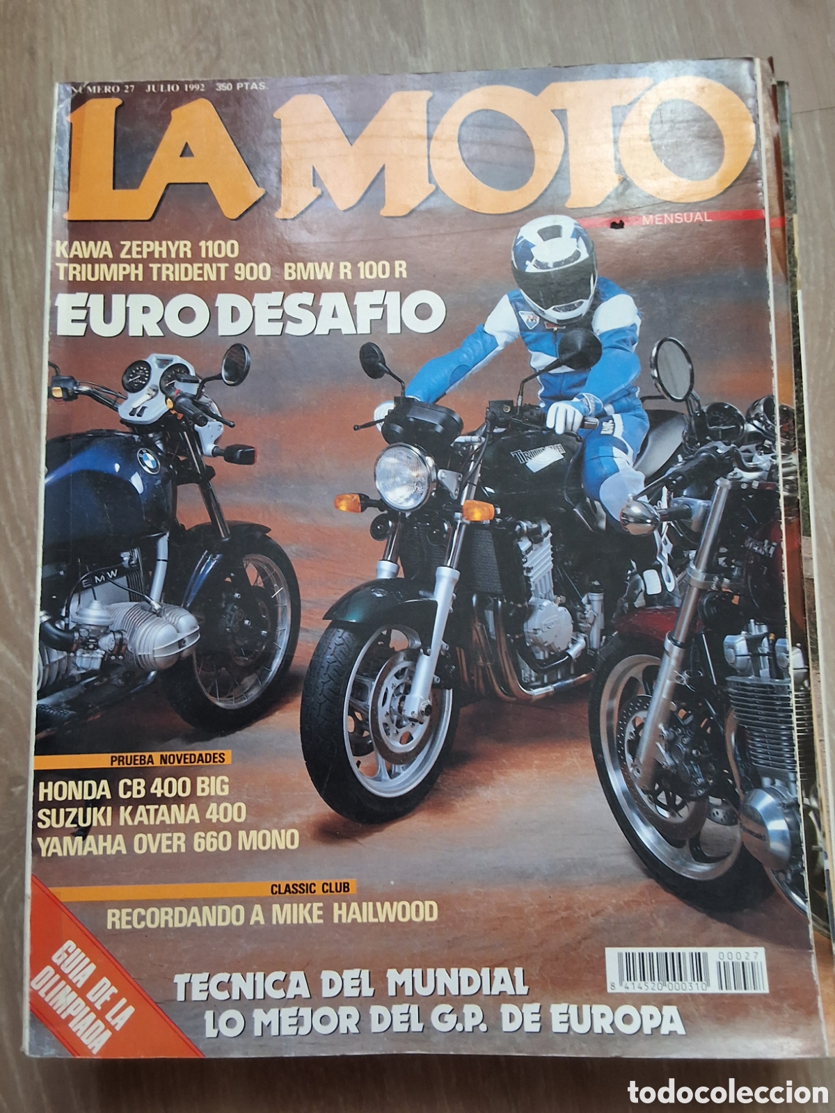 Coches y motocicletas: La moto mensual revista n&uacute;mero 27 a&ntilde;o 1992/7 incluye p&oacute;ster edita Luike motorpress