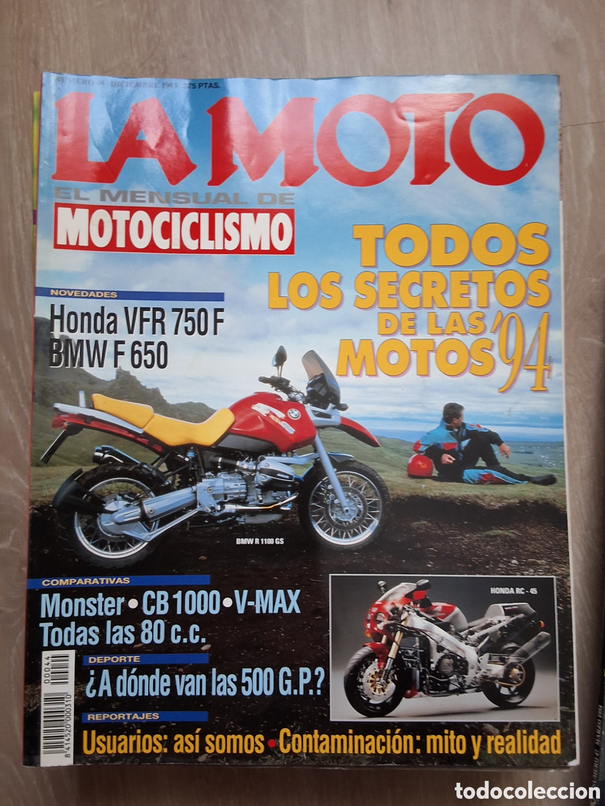 Coches y motocicletas: La moto mensual revista n&uacute;mero 44 a&ntilde;o 1993/12 edita Luike motorpress