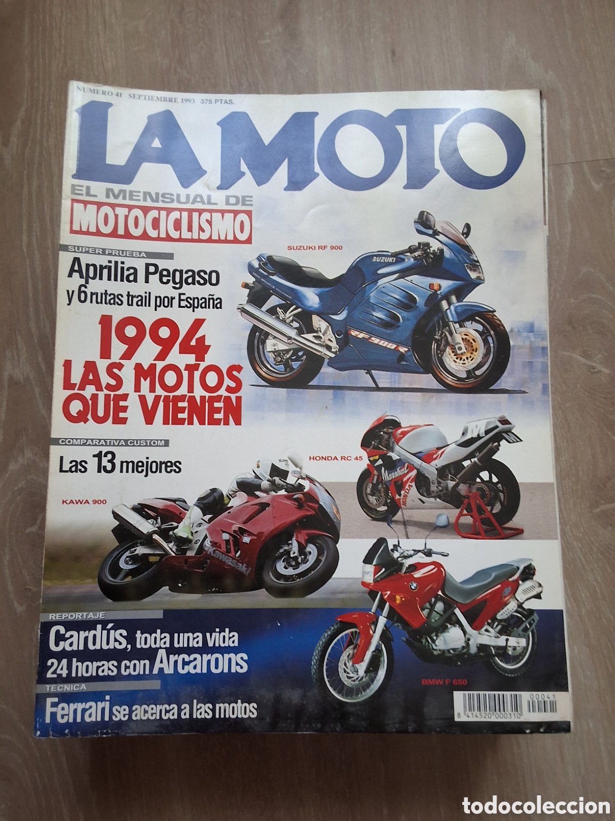 Coches y motocicletas: La moto mensual revista n&uacute;mero 41 a&ntilde;o 1993/9 edita Luike motorpress