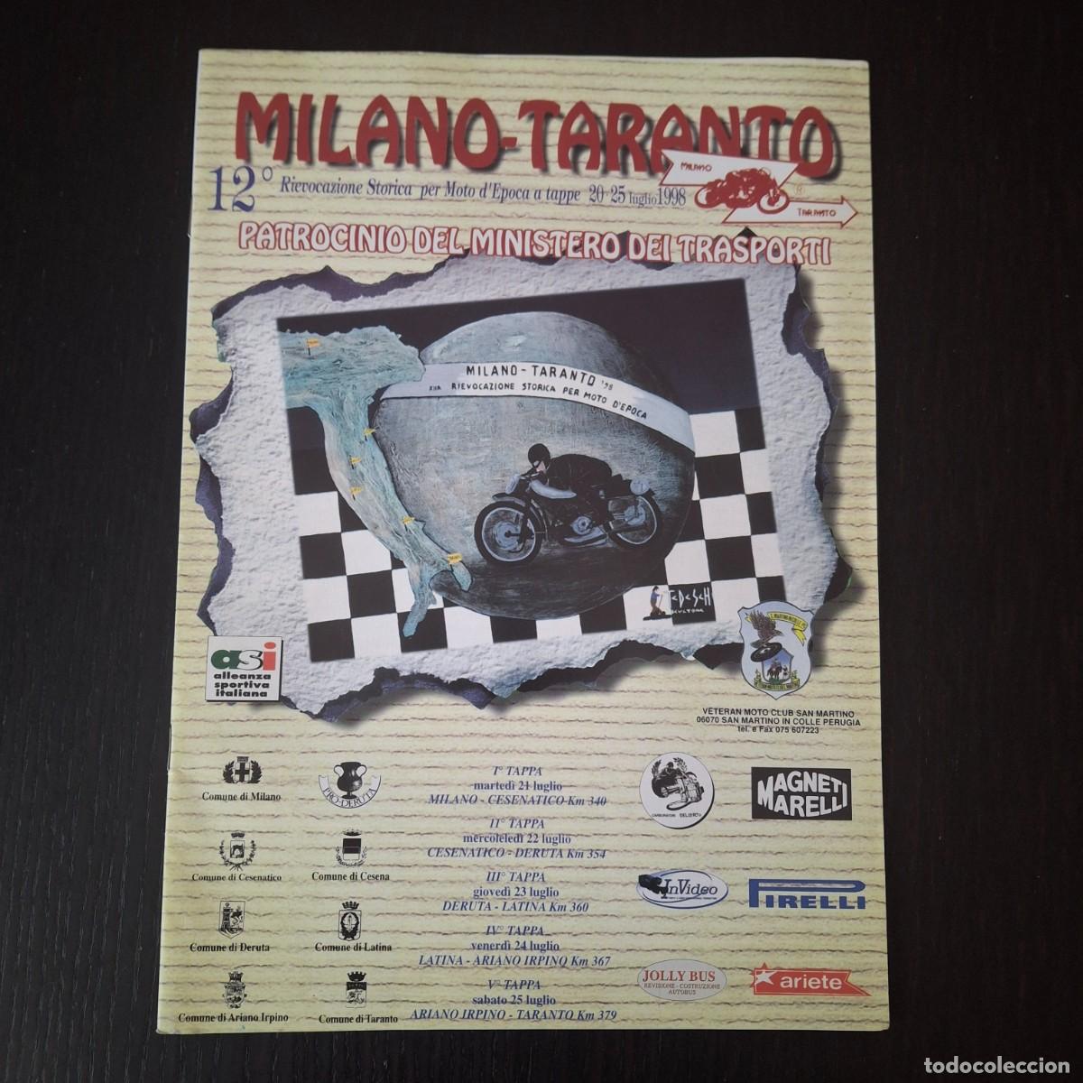 Coches y motocicletas: MILANO TARANTO 1998 - PROGRAMA RALLY RALLYE MOTO CLASICA - ITALIA