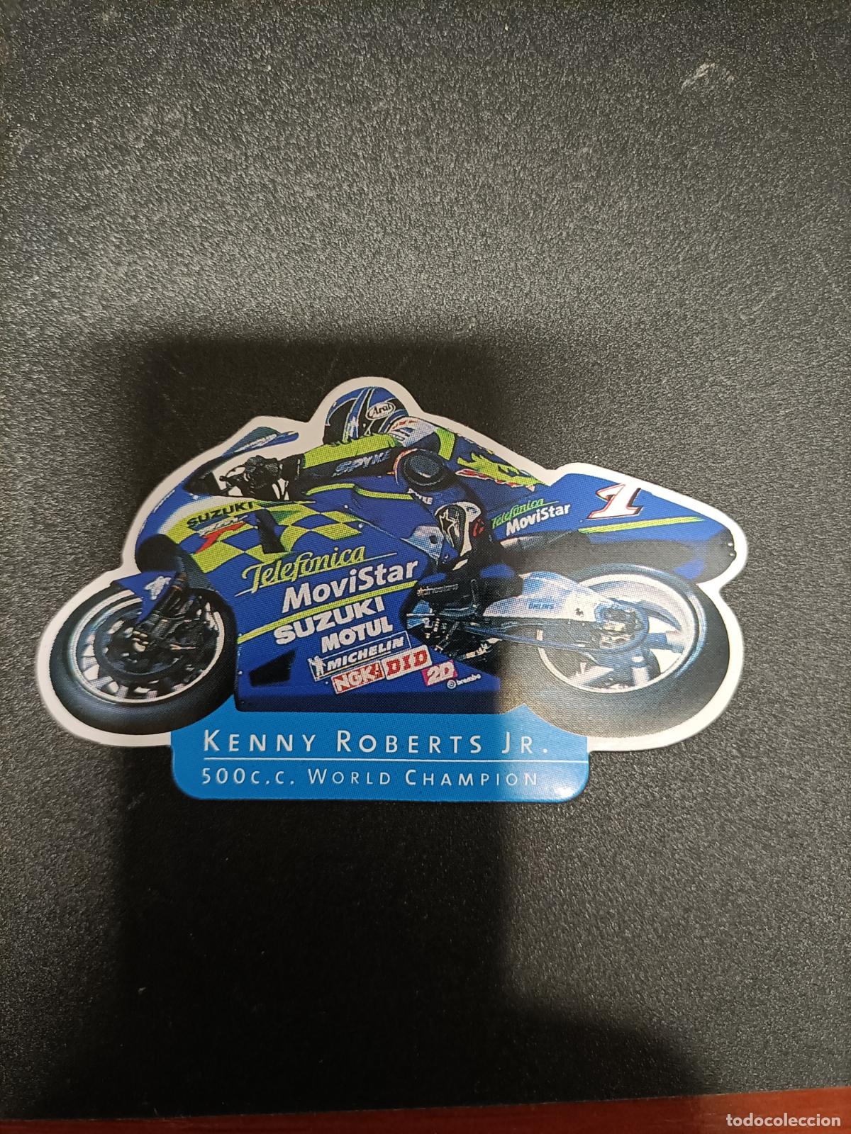Coches y motocicletas: IMAN DE NEVERA TELEFONICA MOVIESTAR SUZUKI KENNY ROBERTS J.R 500 CC
