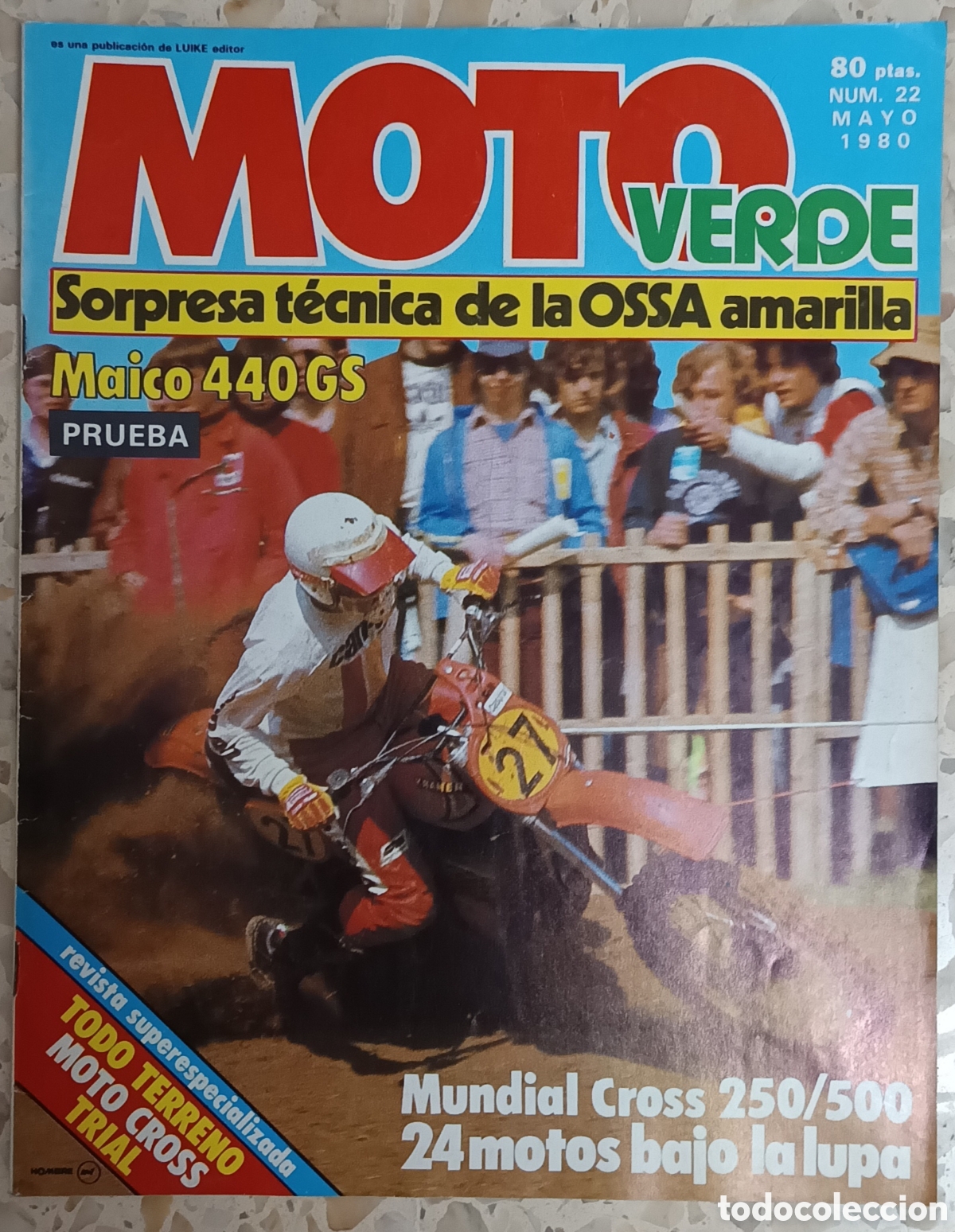 Coches y motocicletas: MOTO VERDE N&Uacute;MERO 22 MAYO 1980 MAICO ANCILLOTI OSSA