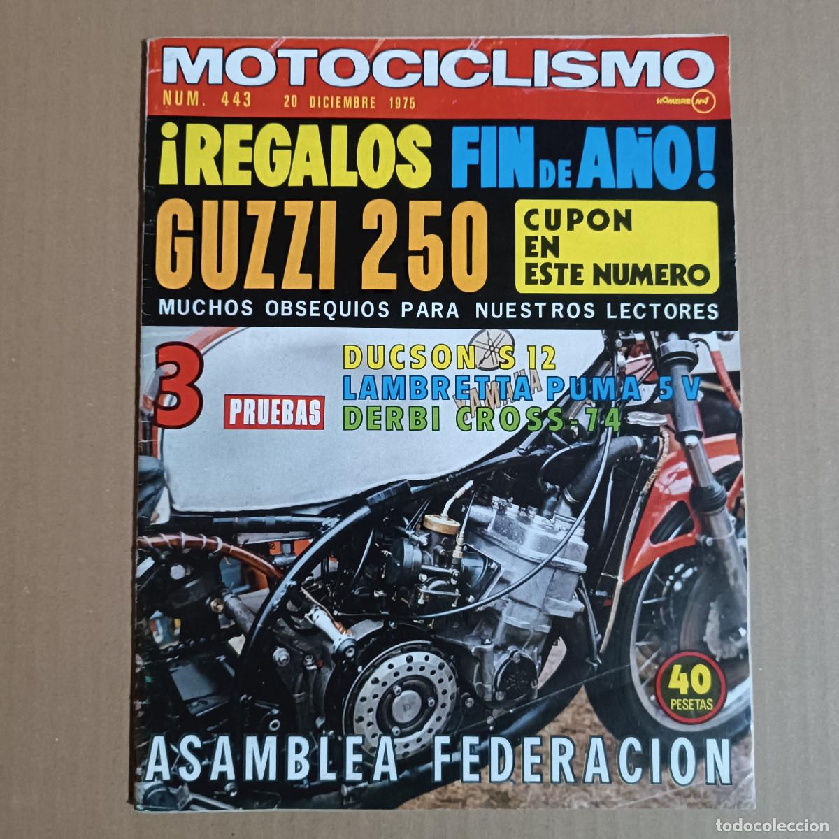 Carros e motociclos: REVISTA MOTOCICLISMO N&ordm; 443 A&Ntilde;O 1975. PRU: LAMBRETTA PUMA. DERBI CROSS 75. DUCSON S-12.