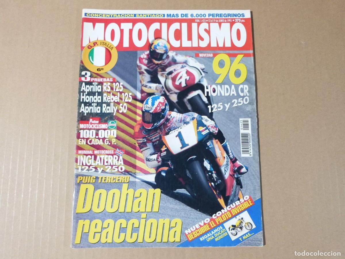 Coches y motocicletas: Motociclismo n&ordm; 1425 Aprilia RS 125 Honda Rebel CA 125 Aprilia Rally 50 2&ordf; Mano Kawasaki ZXR 750 '89
