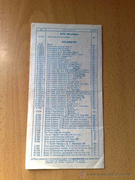 Scalextric: DIFICIL TARIFA DE PRECIOS 1 DE JUNIO DE 1968 SCALEXTRIC EXIN - Foto 2