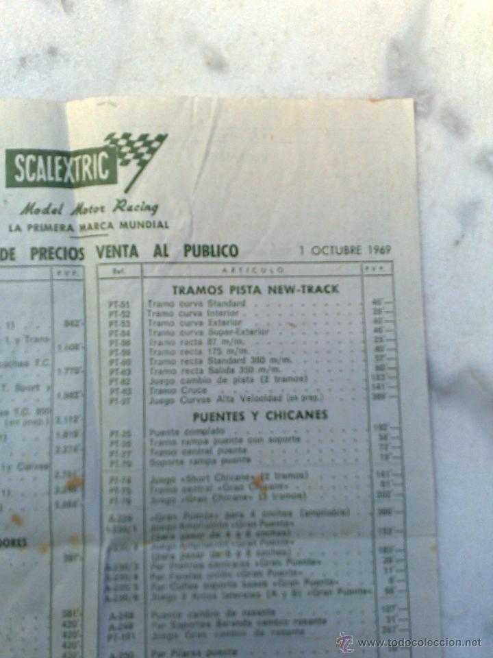 Scalextric: TARIFA DE PRECIOS 1 DE OCTUBRE 1969 SCALEXTRIC EXIN - Foto 2
