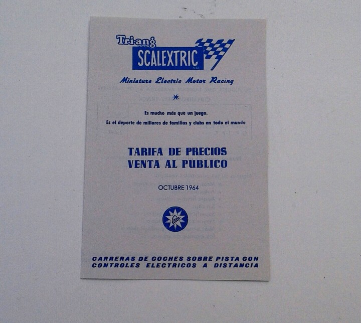 Scalextric: Exin Tarifa de precios Octubre 1964 - Foto 1