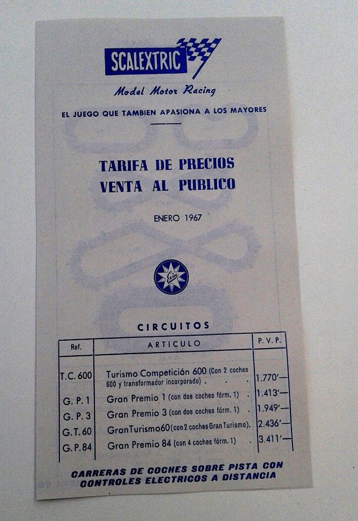 Scalextric: Exin Tarifa de precios Enero 1967 - Foto 1