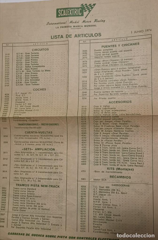 Scalextric: Scalextric lista art&iacute;culos 1974 - Foto 1