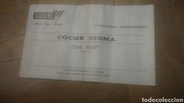 Scalextric: SCALEXTRIC. INSTRUCCIONES COCHE SIGMA REF 4047. - Foto 1
