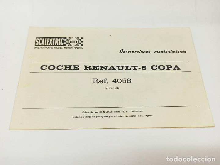 Scalextric: Instrucciones de mantenimiento scalextric RENAULT 5 COPA - Foto 1