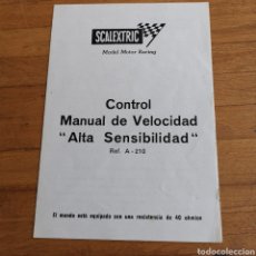 Scalextric: INSTRUCCIONES DE MANDO SCALEXTRIC EXIN. CONTROL DE MANDO ALTA SENSIBILIDAD. A-210. Lote 317758668