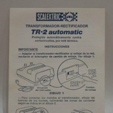 Scalextric: SCALEXTRIC EXIN INSTRUCCIONES TRANSFORMADOR RECTIFICADOR TR-2 AUTOMATIC.. Lote 318228578