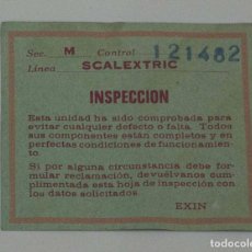 Scalextric: SCALEXTRIC EXIN. TARJETA DE INSPECCION DE GP-11.. Lote 318230283