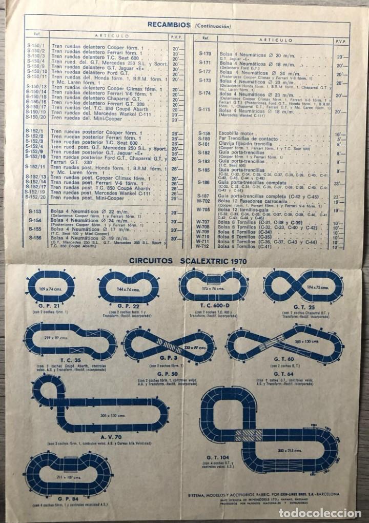 Scalextric: vendo tarifa de precios SCALEXTRIC - 30-abril-1970 - Foto 2