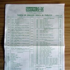 Scalextric: SCALEXTRIC - TARIFA DE PRECIOS VENTA AL PUBLICO - FEBRERO 1980 - EXIN