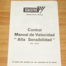 Scalextric: FOLLETO CONTROL MANUAL DE VEOCIDAD - IBA EN LOS SOBRES DE DOCUMENTACION DE LOS CIRCUITOS EXIN. Lote 380845189