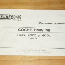 Scalextric: INSTRUCCIONES MANTENIMIENTO COCHE BMW M1 - 4063 Y 4064 - SCALEXTRIC EXIN - ORIGINAL, NO REPRO!