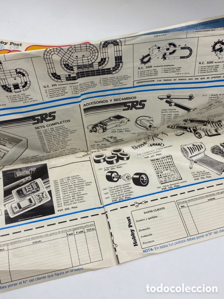 Scalextric: Cat&aacute;logo publicitario Scalextric SRS y Hobby Post a&ntilde;os 80 - Foto 5