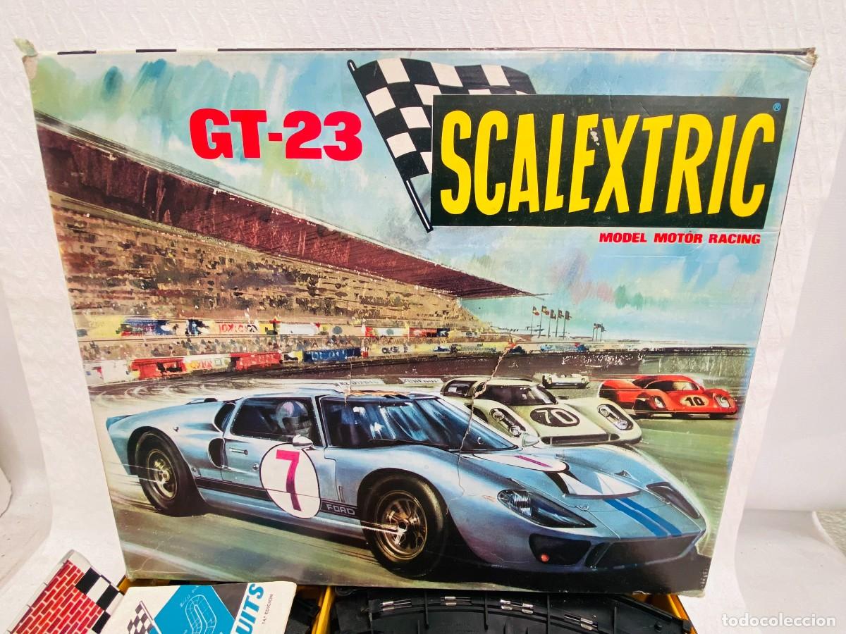 Scalextric: COMPLETO SCALEXTRIC GT 23. EXIN. CON LOS DOS COCHES FORD BLANCO Y AZUL