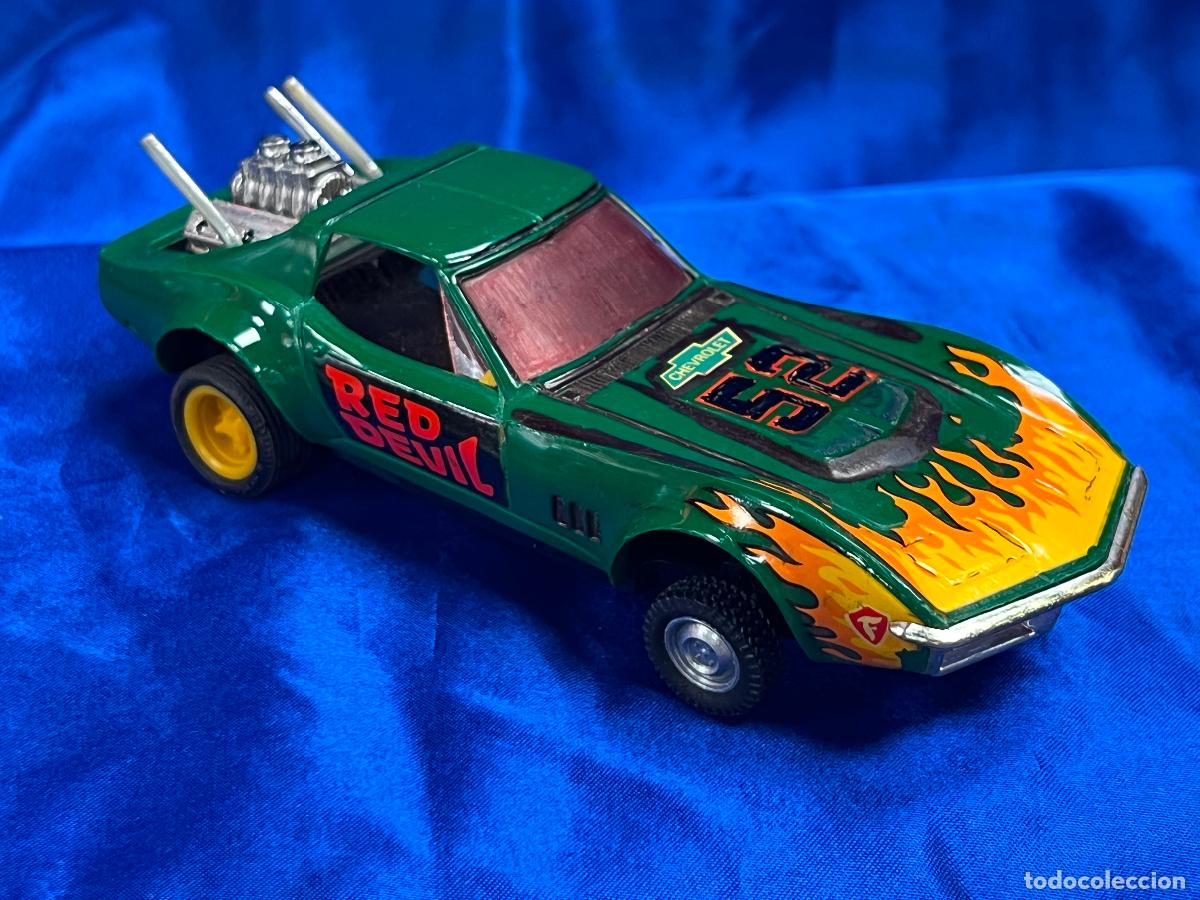 Scalextric: CHEVROLET CORVETTE RED DEVIL - SCALEXTRIC Ref. 4050 - COCHE VERDE 1971 - Foto 3