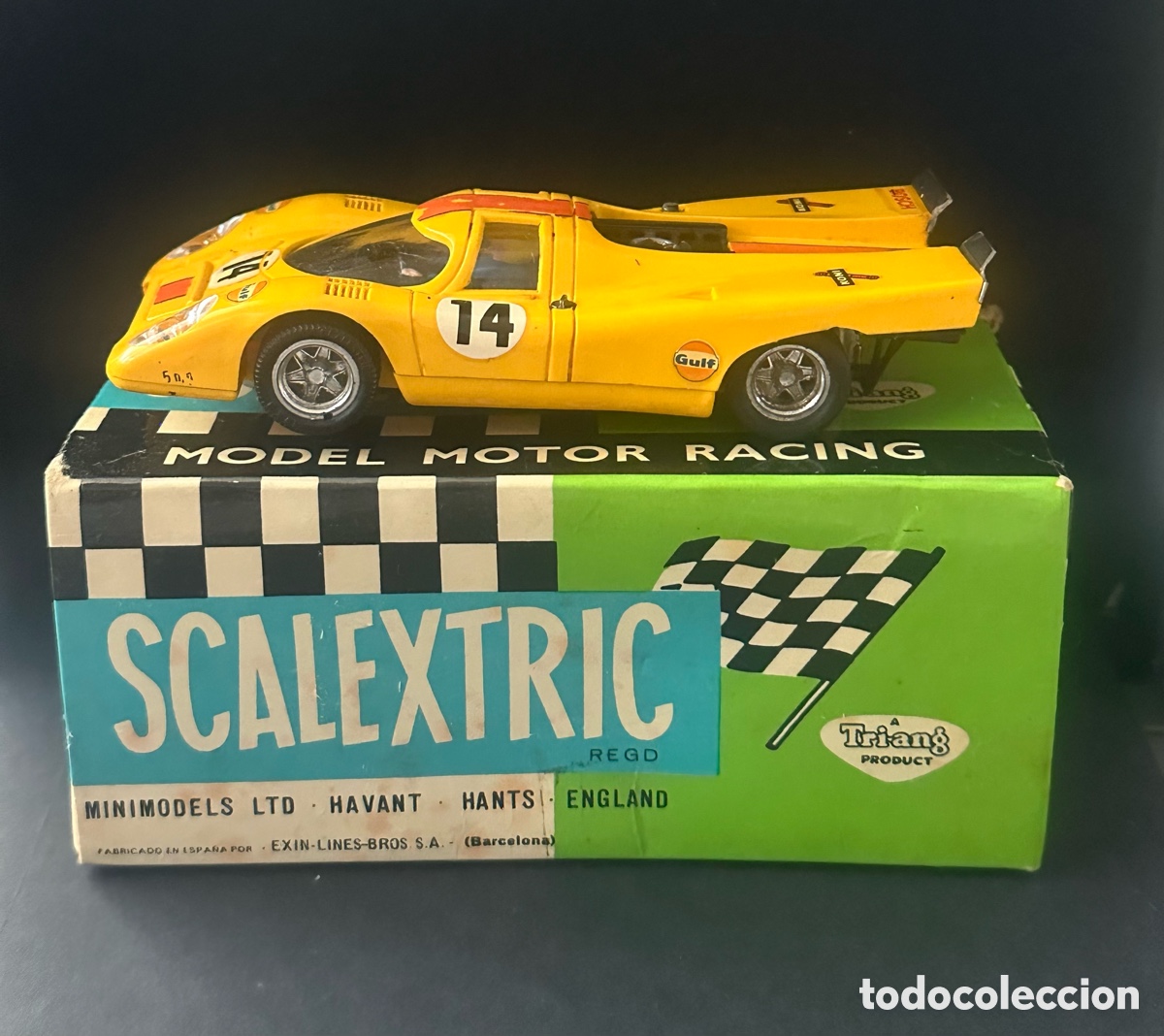 Scalextric: SCALEXTRIC PORSCHE 917 AMARILLO REF C46 CON CAJA E INSERTOS - Foto 1