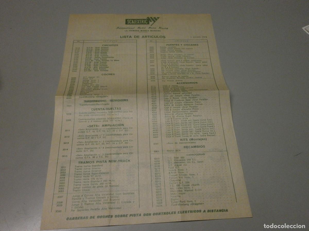Scalextric: scalextric lista de articulos 1 junio 1974 - Foto 1