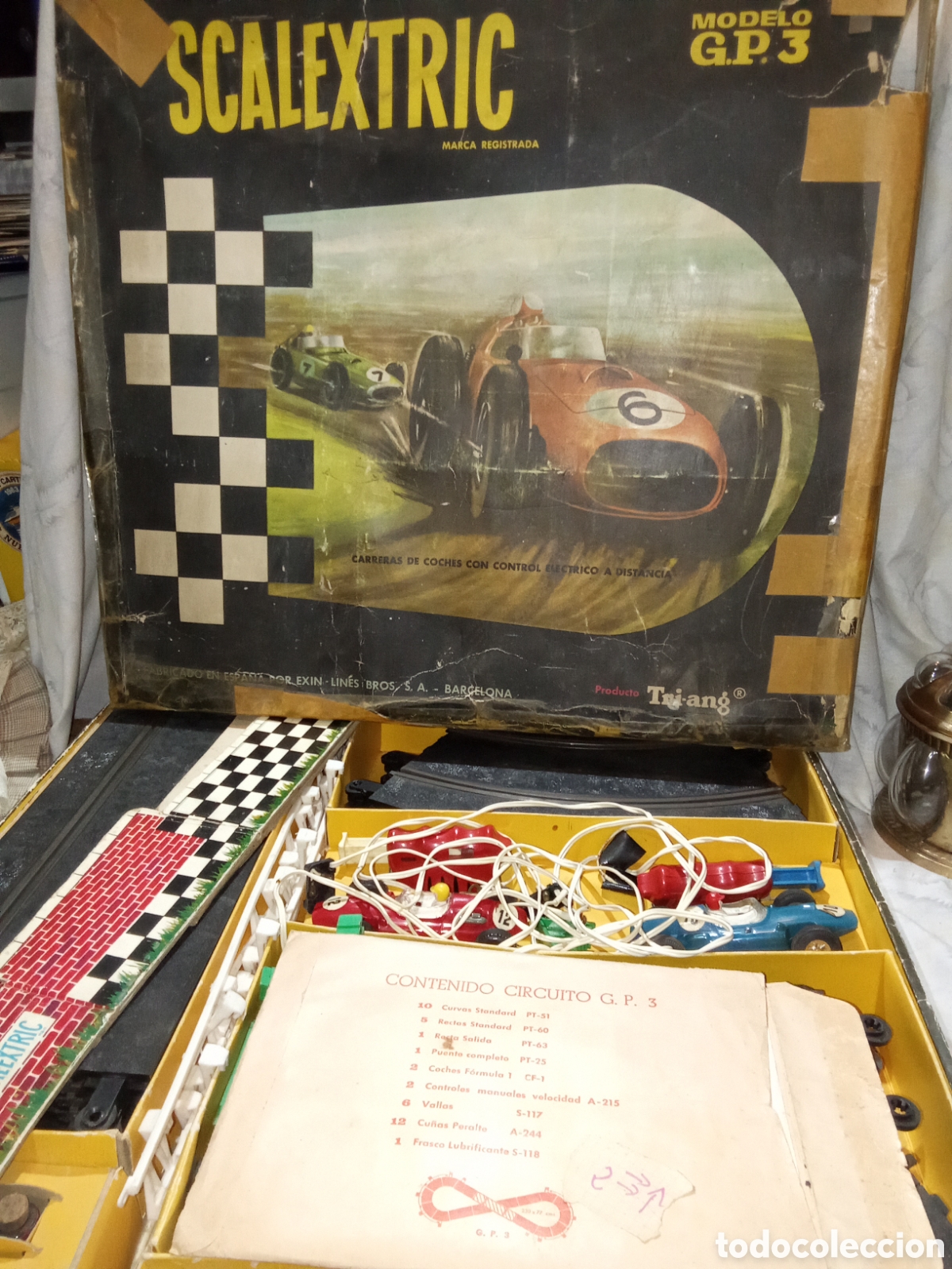 Scalextric: SCALEXTRIC MODELO GP3 DE TRIANG CON 2 COOPER Y DOCUMENTACION - Foto 1