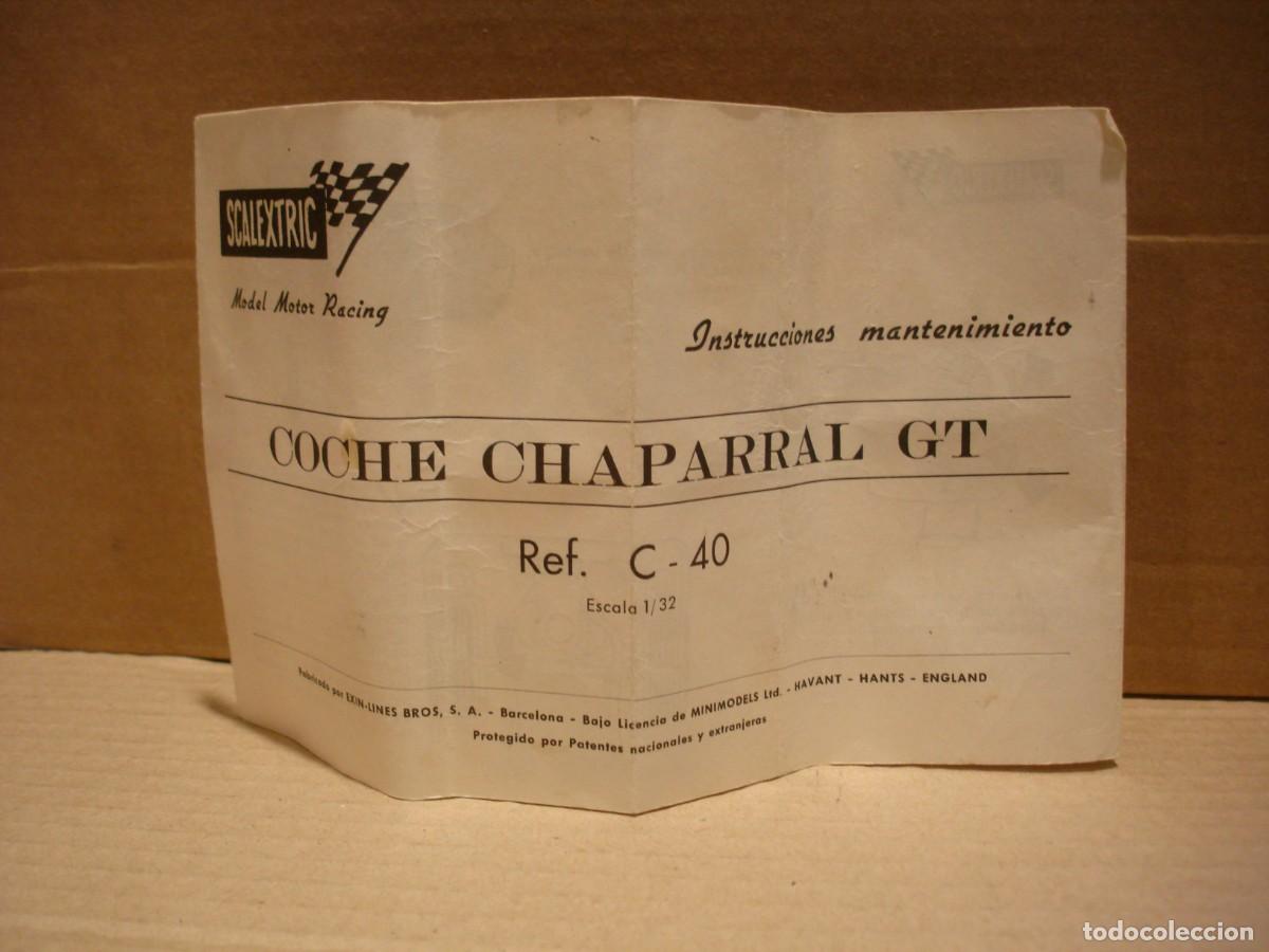 Scalextric: EXIN CHAPARRAL REF C-40 CON CAJA E INSTRUCCIONES - Foto 9