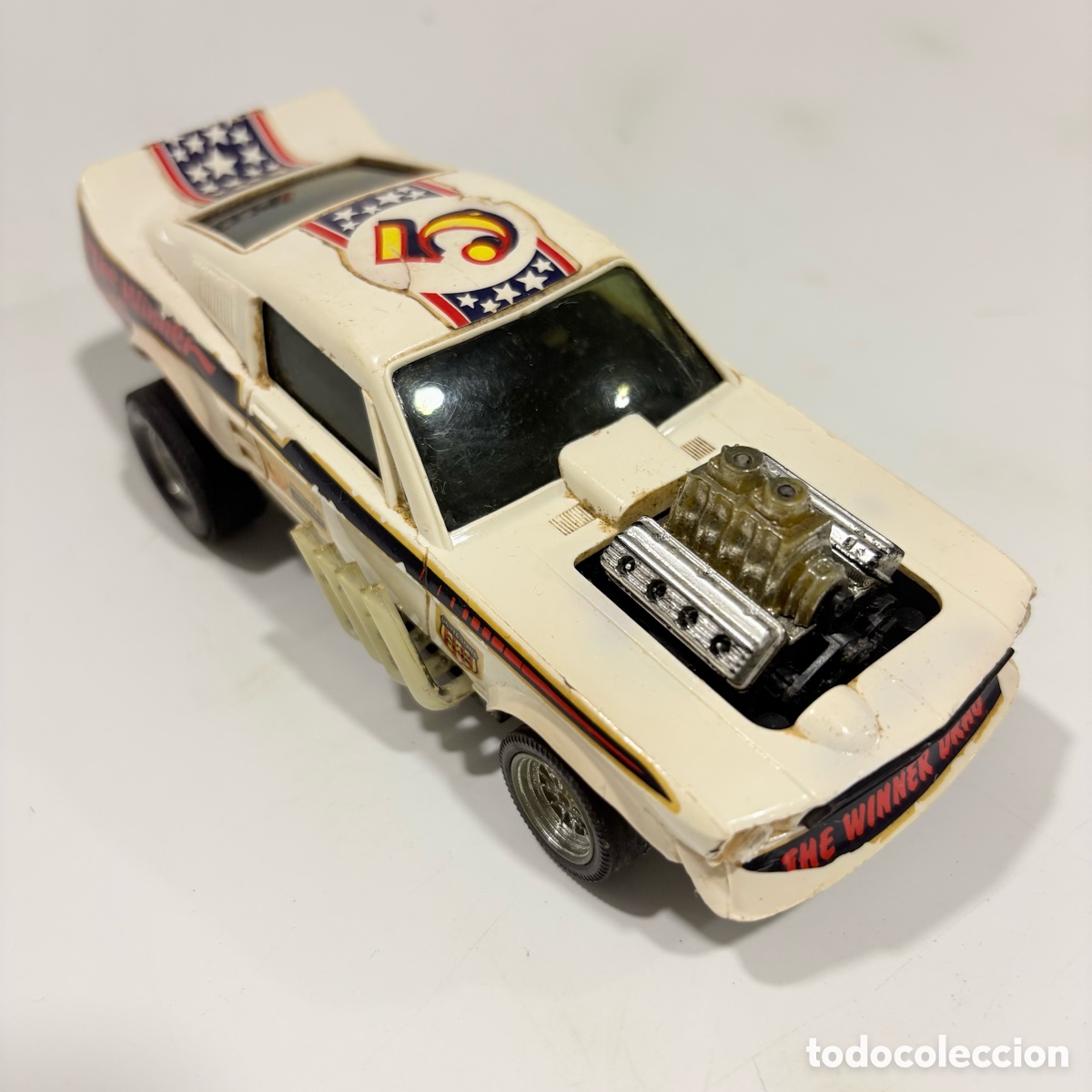 Scalextric: coche Ford Mustang Dragster Blanco Ref. 4049 Exin