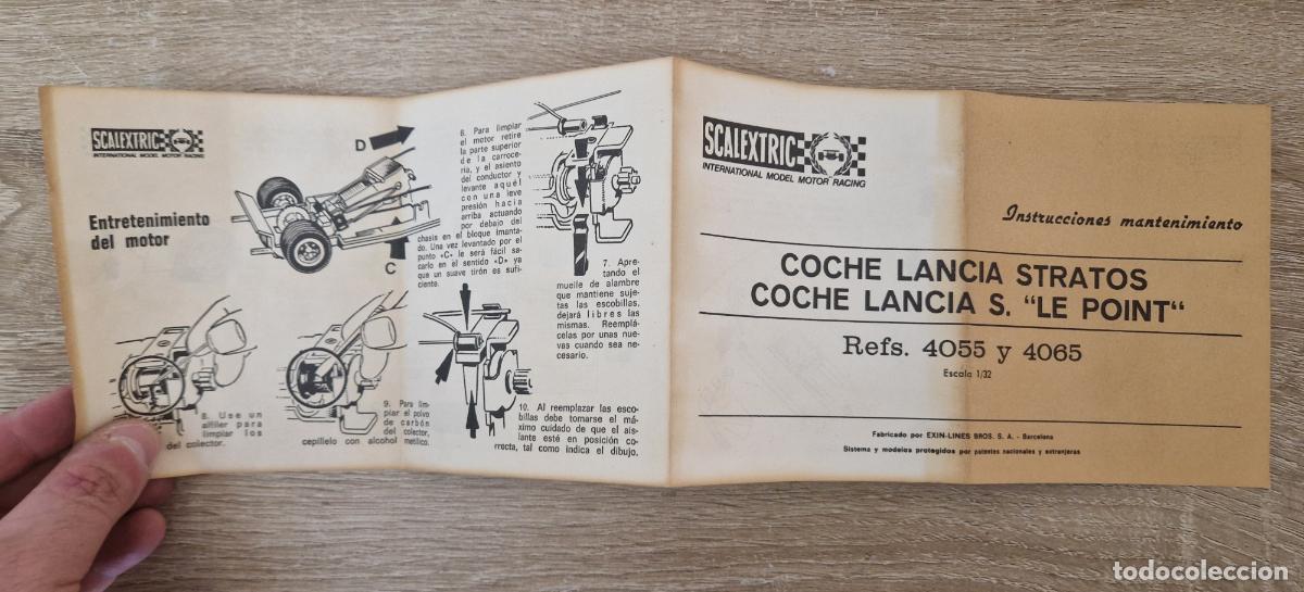 Scalextric: antiguo catalogo scalextric exin instrucciones mantenimiento coche lancia stratos 4055 model motor