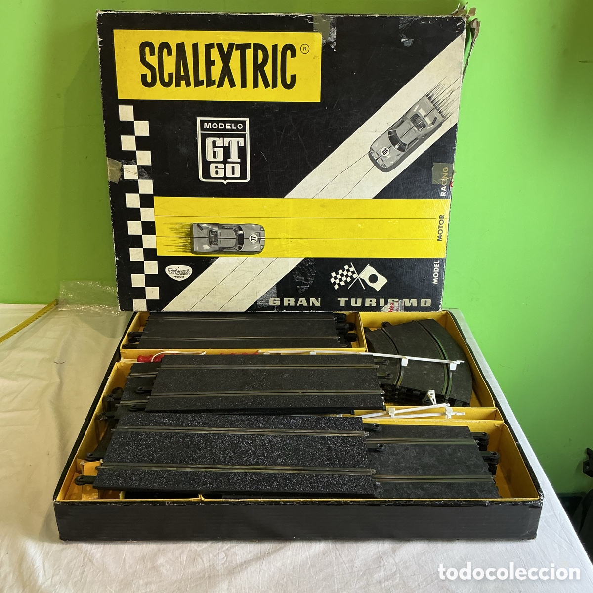 Scalextric: Antiguo Scalextric GT 60 Gran Turismo original Tri-ang &ndash; circuito vintage colecci&oacute;n a&ntilde;os 60-70