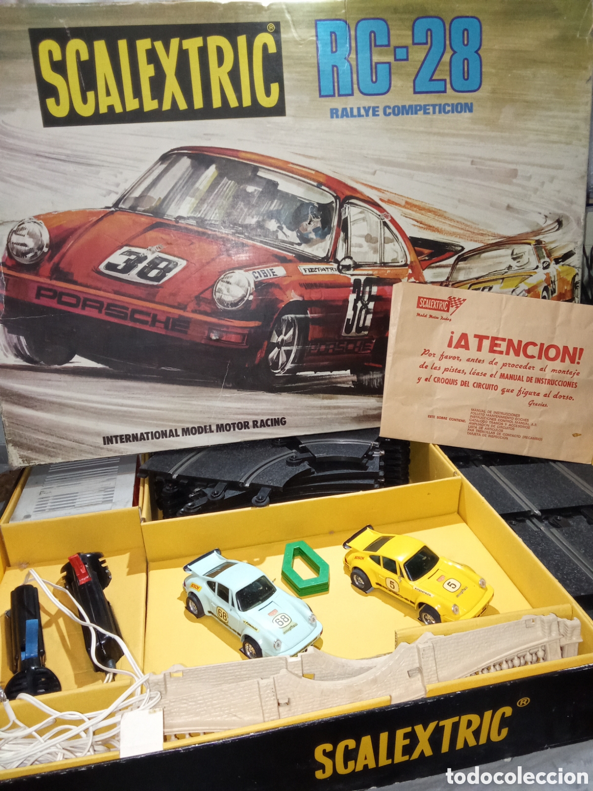 Scalextric: SCALEXTRIC RC-28 CON 2 PORSCHE CARRERA COMPLETO