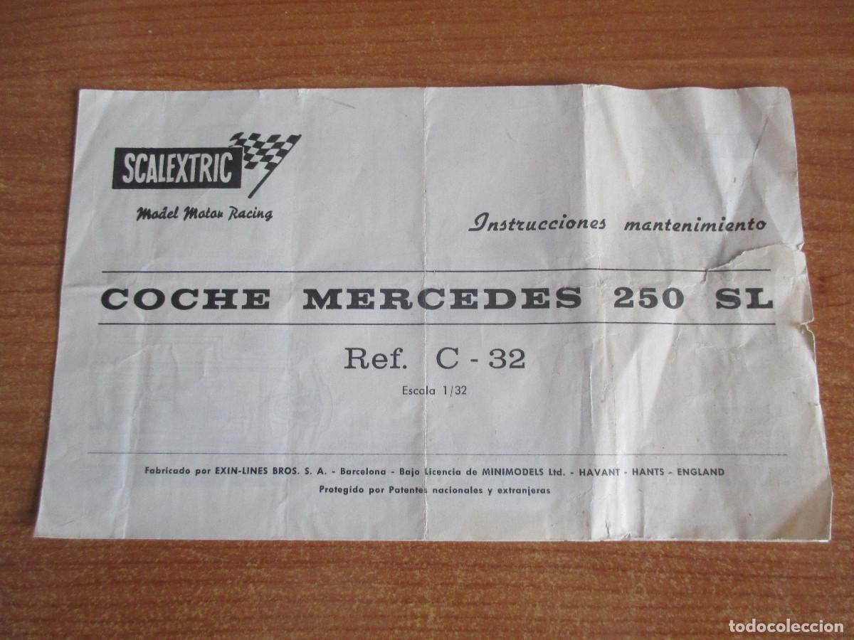 Scalextric: SCALEXTRIC: FOLLETO COCHE MERCEDES 250 SL