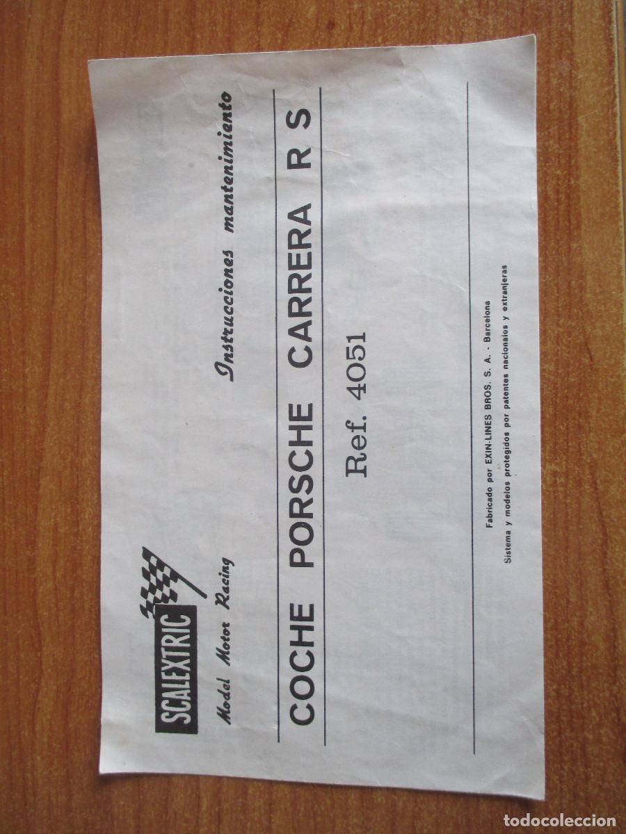 Scalextric: SCALEXTRIC: FOLLETO COCHE PORSCHE CARRERA RS