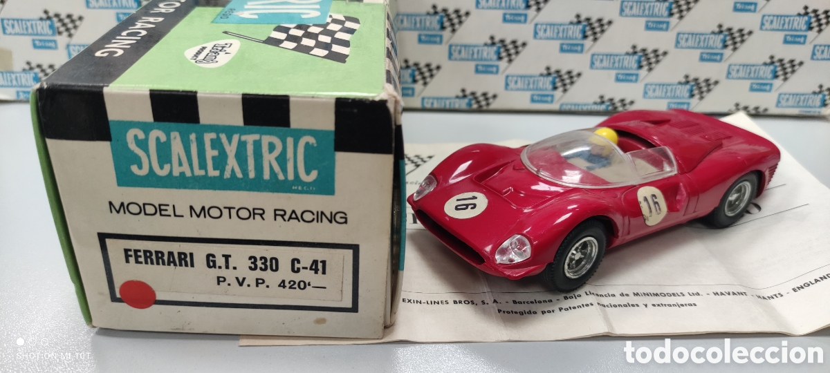 Scalextric: FERRARI 330 ROJO SCALEXTRIC EXIN CON CAJA - Foto 2
