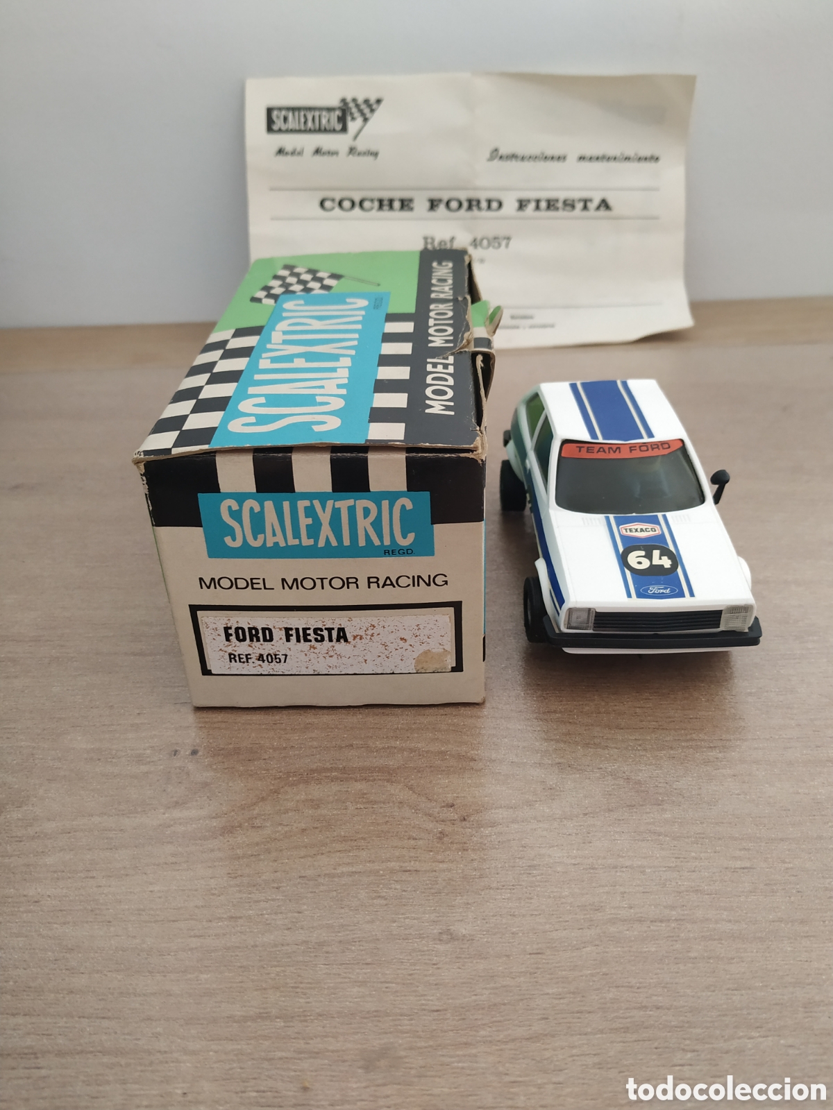 Scalextric: Ford Fiesta MK1 Blanco dorsal 64 de SCALEXTRIC EXIN REF. 4057 CON CAJA ORIGINAL