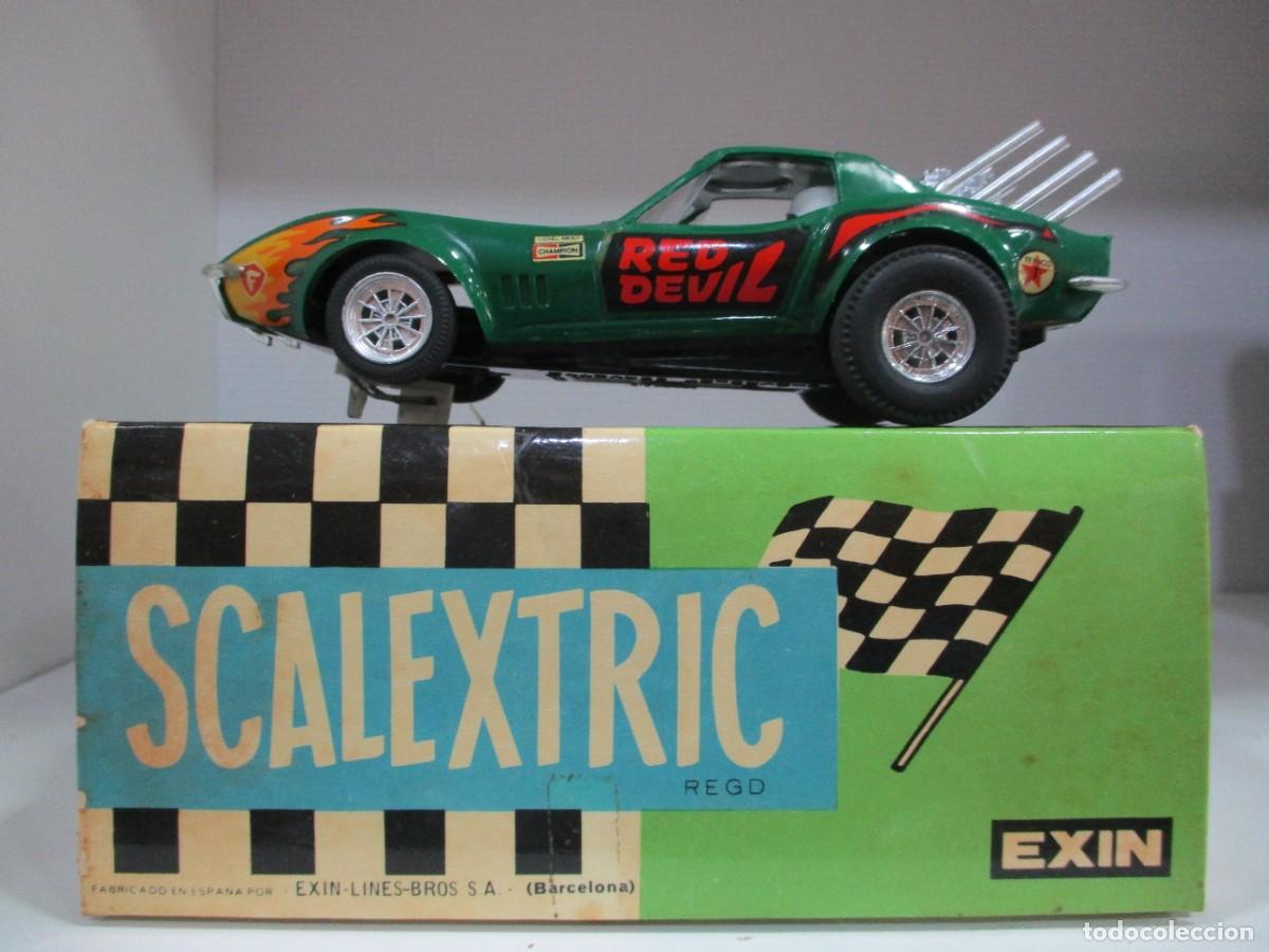Scalextric: COCHE SCALEXTRIC EXIN - CHEVROLETE CORVETTE DRAGSTER VERDE CON CAJA- REF 4050