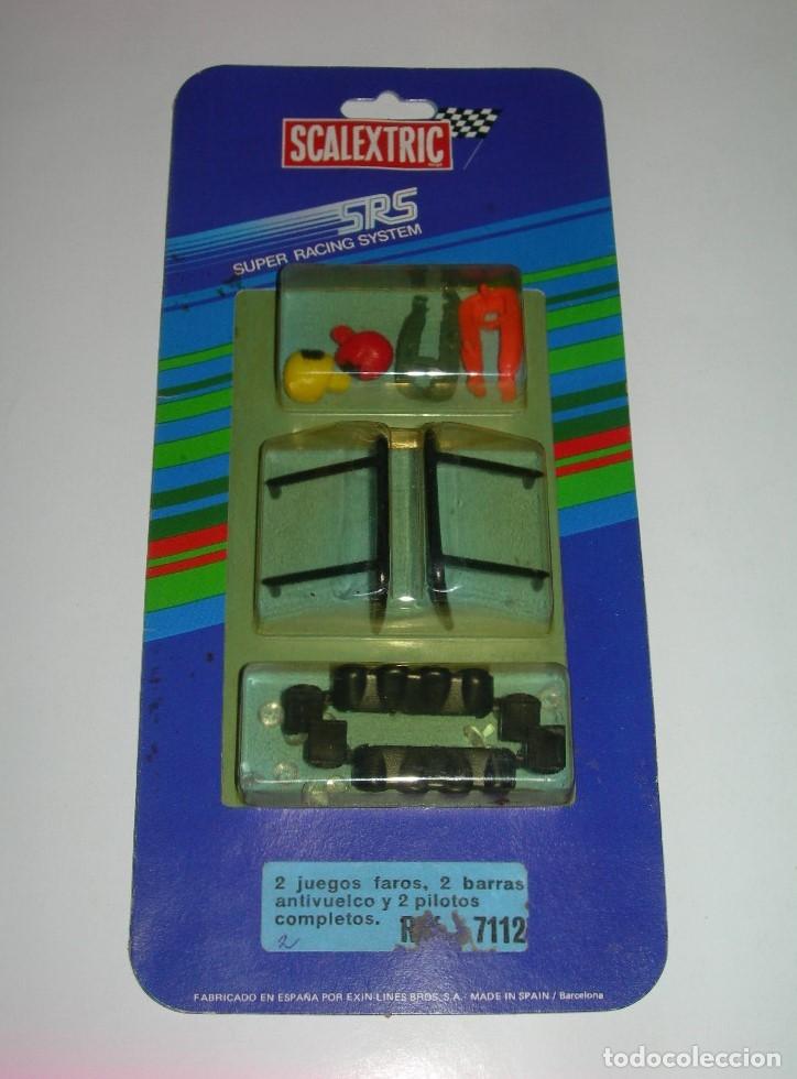 Scalextric: SCALEXTRIC EXIN - LOTE ACCESORIOS SRS - 2 PILOTOS 2 FAROS ETC - REF. 7112 - NUEVO BLISTER SIN ABRIR