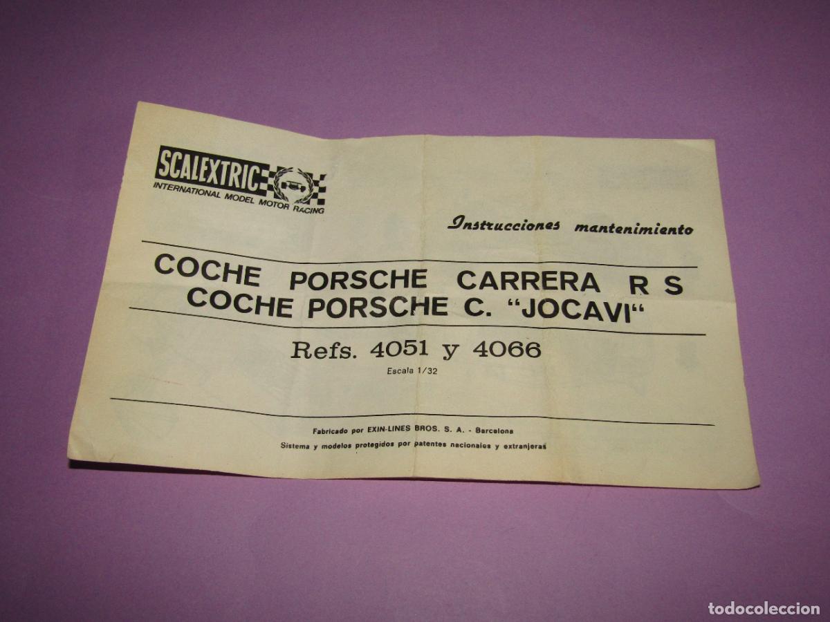 Scalextric: Antiguo Manual Instrucciones y Mantenimiento PORSCHE CARRERA JOCAVI Ref 4051-4066 de SCALEXTRIC EXIN