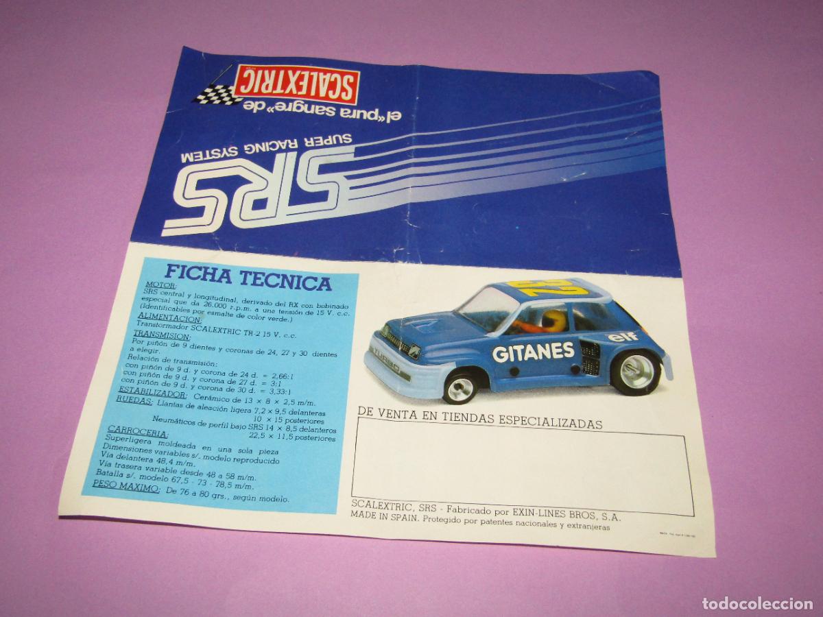 Scalextric: Antiguo Folleto Manual Publicidad del RENAULT 5 SRS de SCALEXTRIC EXIN