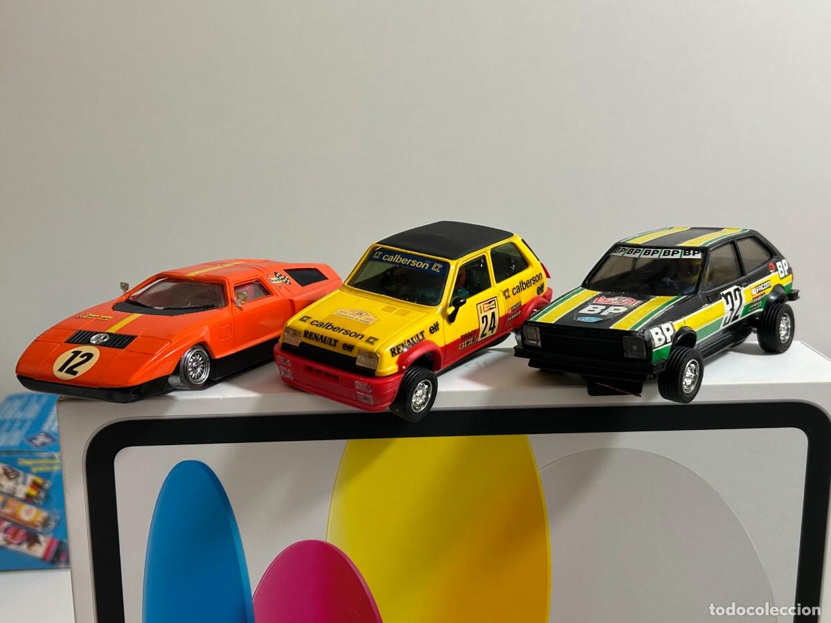 Scalextric: SCALEXTRIC LOTE 3 COCHES RENAUL 5 CALBERSON,FORD FIESTA BP Y MERCEDES C-11 EX&Iacute;N