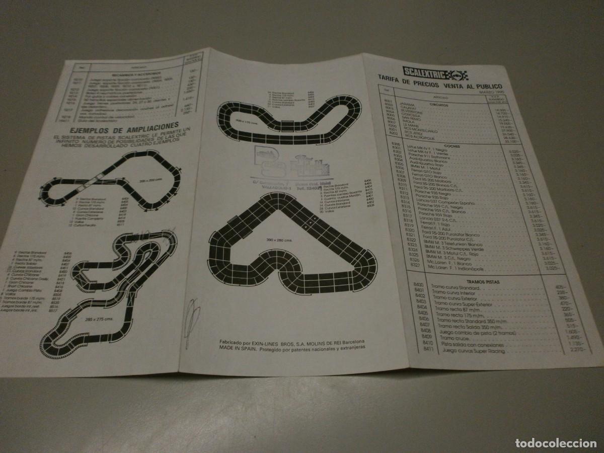 Scalextric: scalextric tarifa de precios marzo 1990