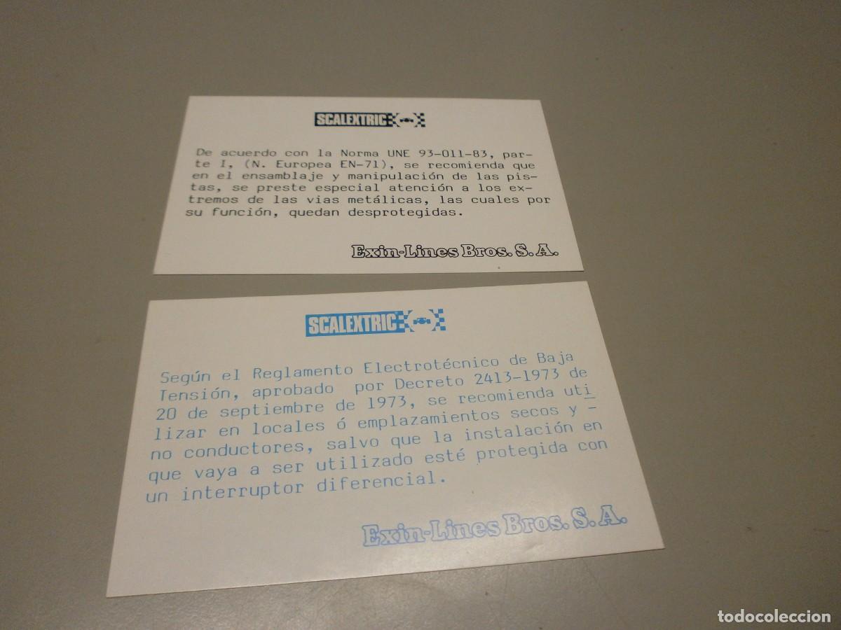 Scalextric: scalextric tarjetas exin