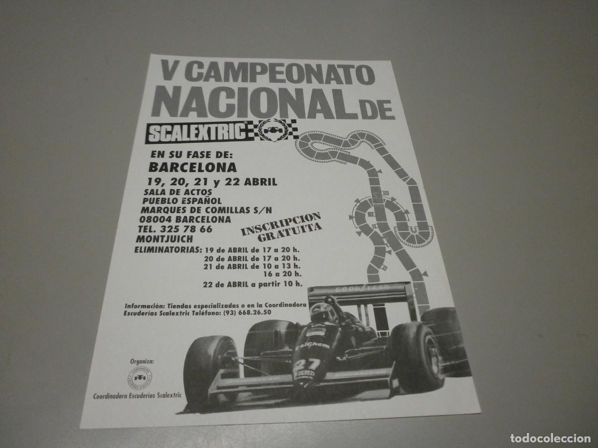 Scalextric: scalextric cartel folleto v campeonato nacional barcelona