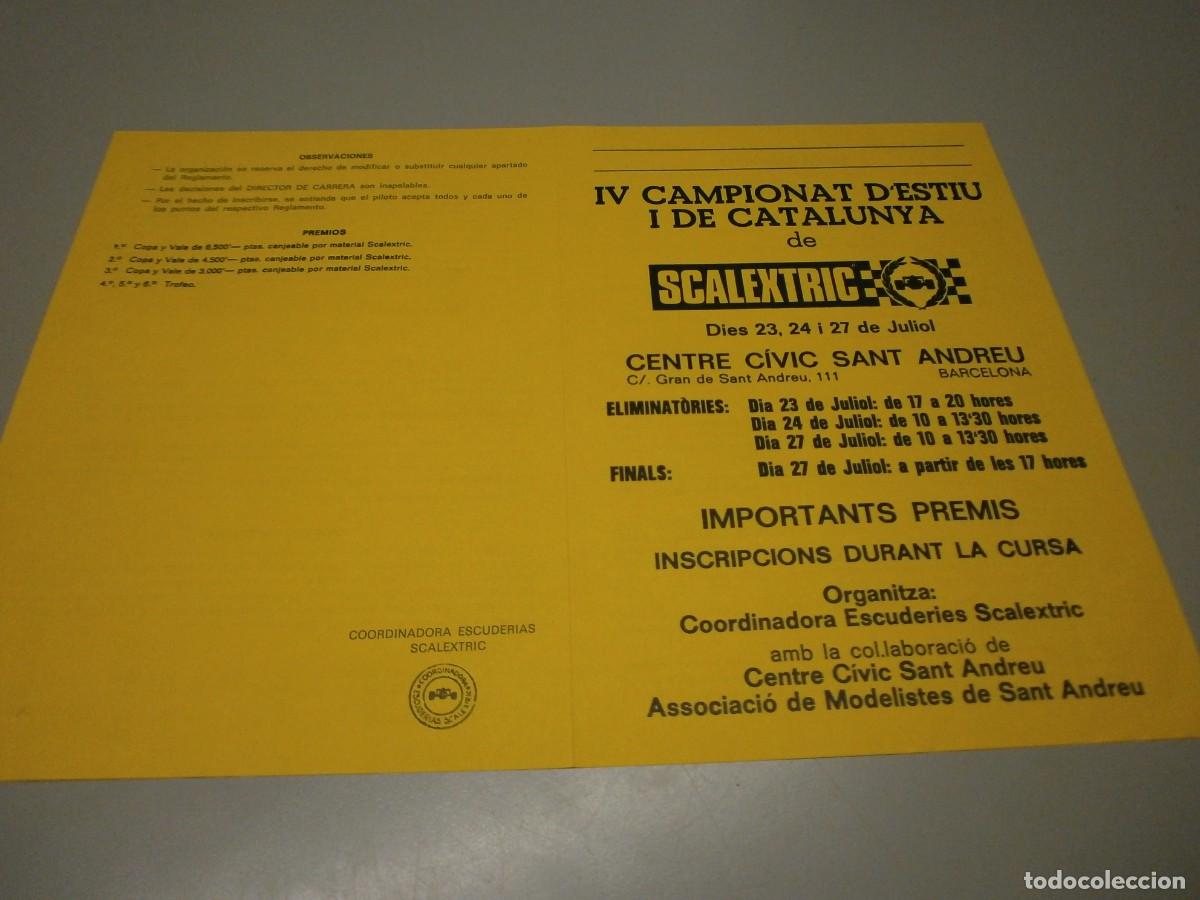 Scalextric: scalextric cartel folleto IV campeonato catalunya