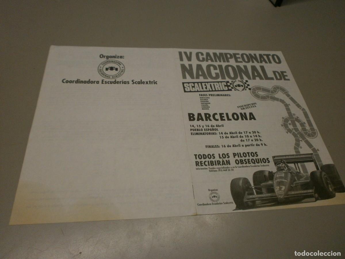Scalextric: scalextric cartel folleto IV campeonato nacional barcelona