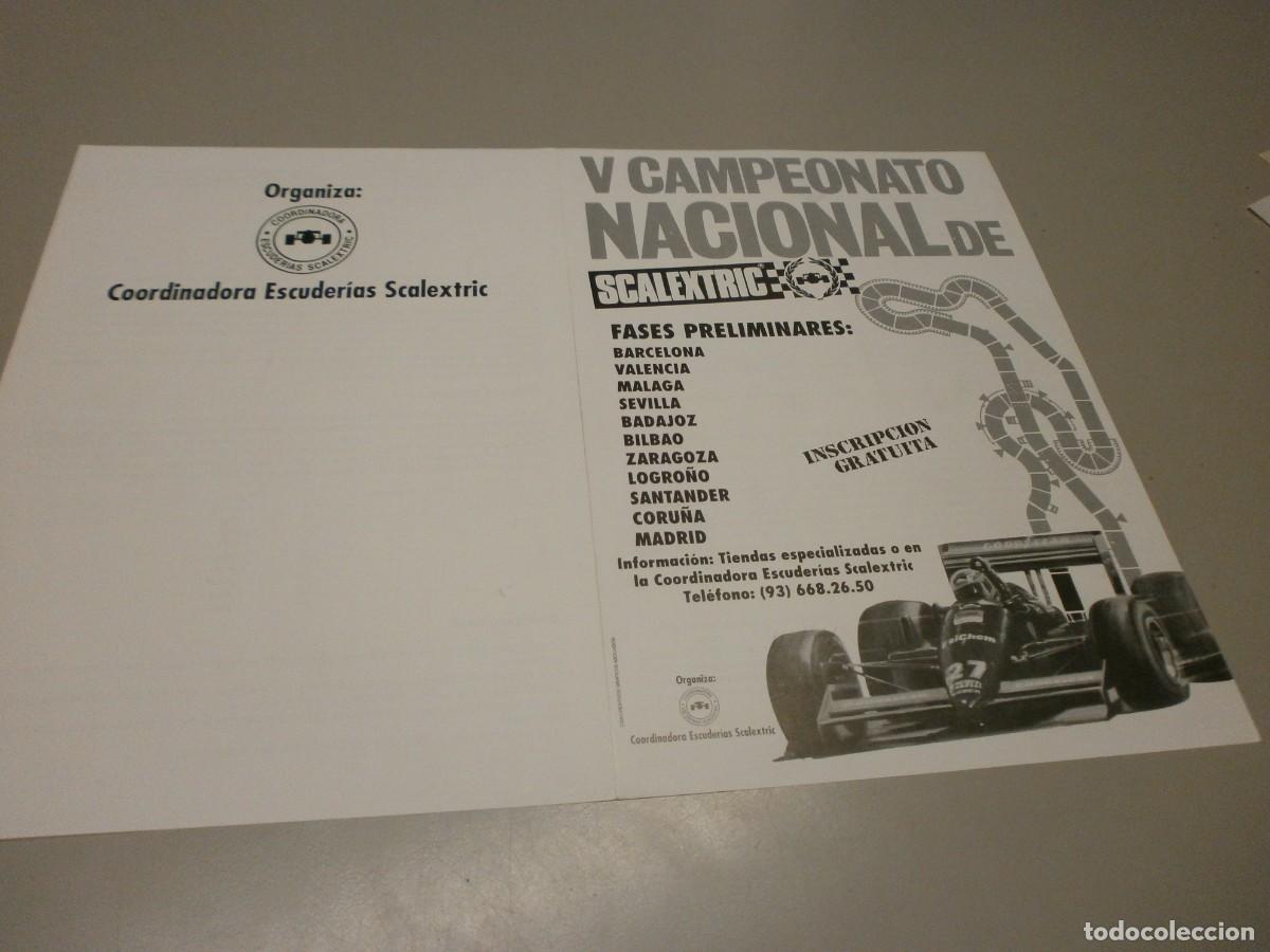 Scalextric: scalextric cartel folleto V campeonato nacional